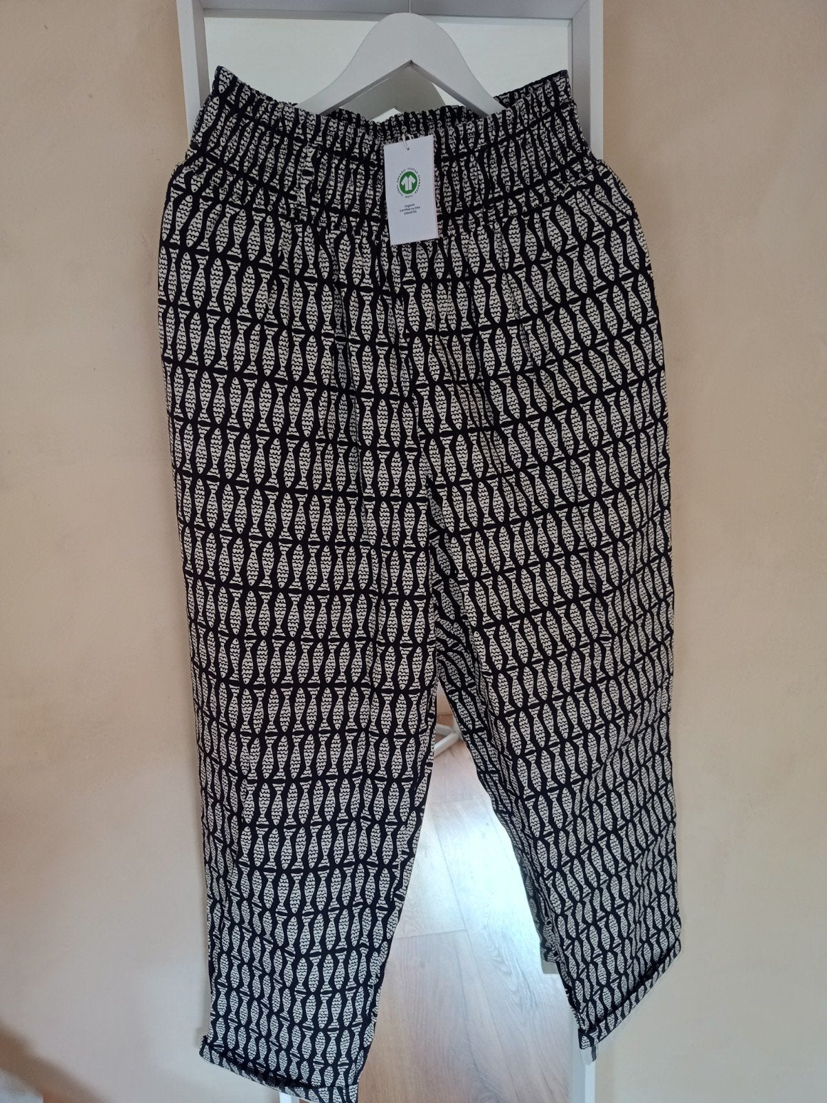 Lucy & Yak Alexa Broek - Biologisch Katoen - Minnow Print, Lucy & Yak, Verzenden, Zwart, Maat 42/44 (L)