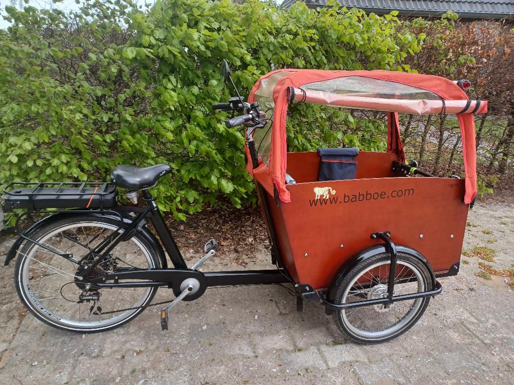 Elektrische Babboe bakfiets, 4 kinderen of meer, Gebruikt, Huif, Ophalen
