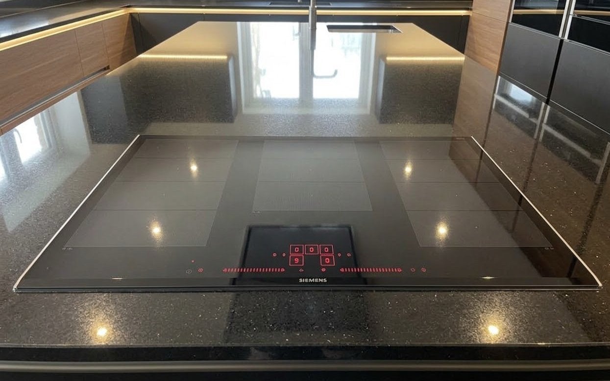 Siemens inductie kookplaat 90 cm in goeie staat, Ophalen, Zo goed als nieuw, Inbouw, Inductie