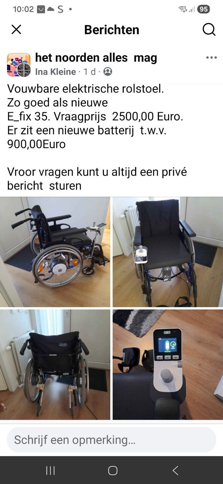 Zo goed als nieuwe rolstoel, Ophalen, Zo goed als nieuw, Elektrische rolstoel
