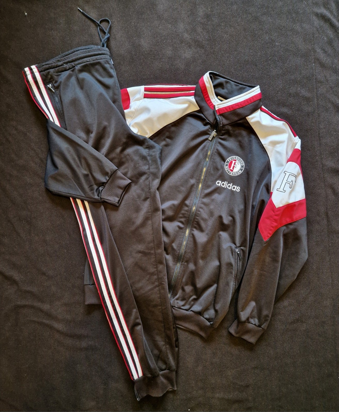 Feyenoord trainingspak shirt 1997 1998 Adidas, Maat 48/50 (M), Zwart, Ophalen of Verzenden, Adidas