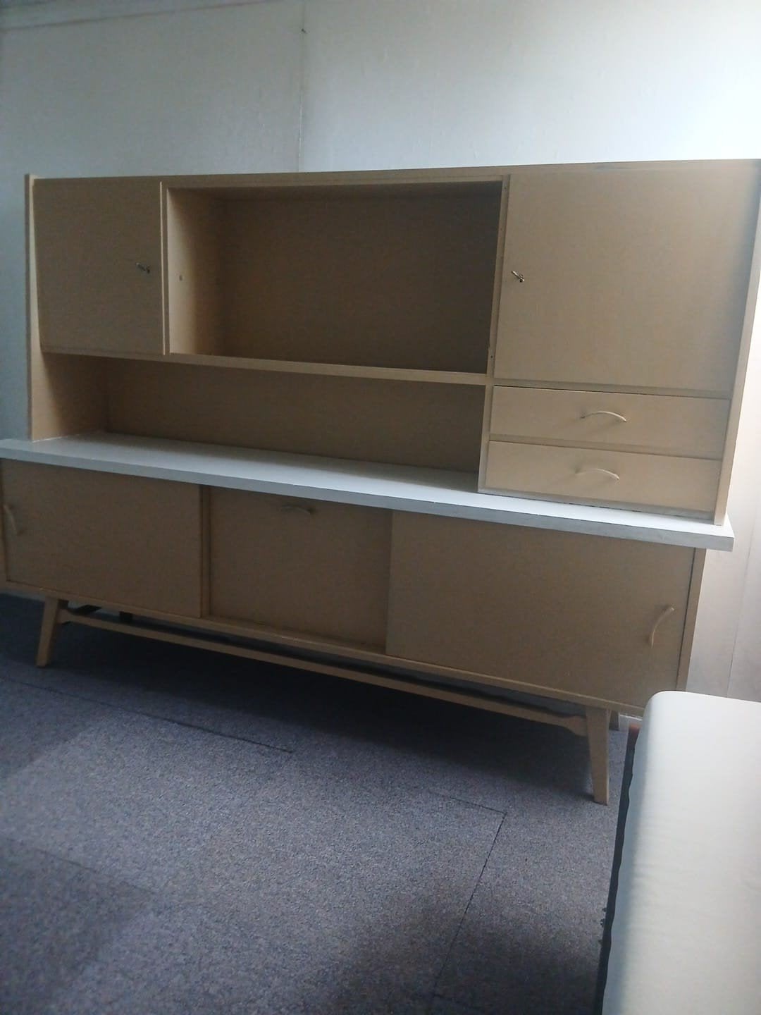 Vintage dressoir/kast met opbouw - Jaren '60, Ophalen, Gebruikt