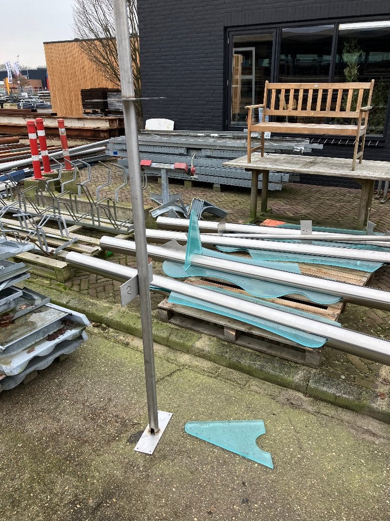 Zuil rvs staander schaamschot afscheiding glas ( 344 ), Ophalen, Zo goed als nieuw, Nb, Nb