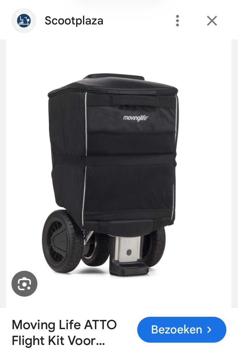 Gezocht! Een flightbag / vluchtkit voor Relync scootmobiel, Ophalen of Verzenden, Zo goed als nieuw, Zwart, 30 cm of meer