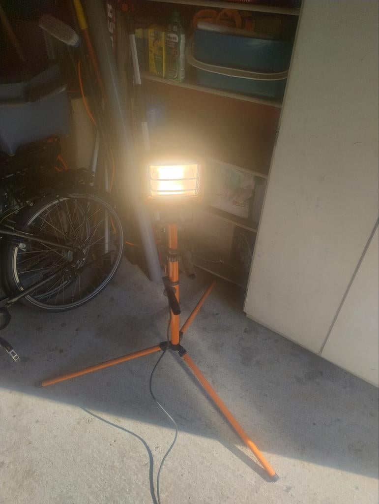 PROMAX Professional bouwlamp met statief - max 500W, Gebruikt, Met statief, Ophalen of Verzenden, Lamp met armatuur