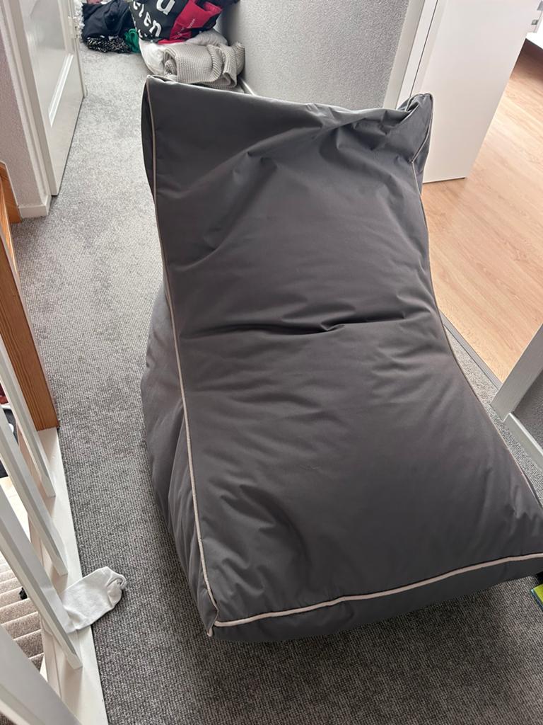 Grijze zitzak/loungestoel Cordoba Antraciet - ZEER NET, Ophalen of Verzenden, Zo goed als nieuw, Grijs, Zitzak