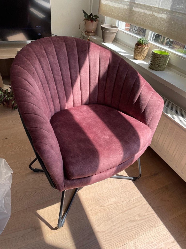 Pink Velvet Armchair - BIG SALE!, Ophalen, Zo goed als nieuw, Minder dan 50 cm