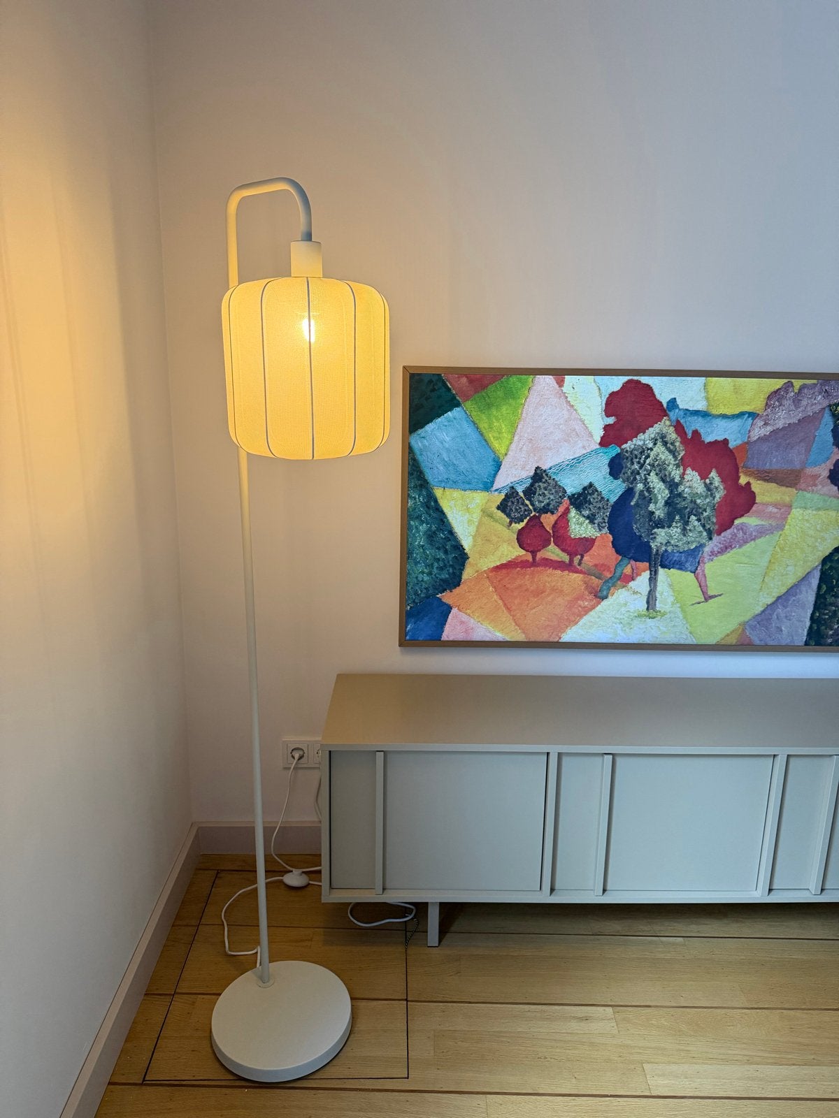 Leen Bakker Vloerlamp Fenne 160 cm, Ophalen, Gebruikt, Textiel, 150 tot 200 cm