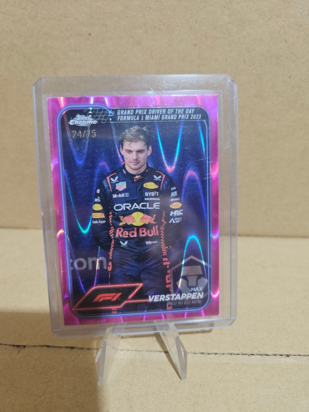163 max verstappen /75 pink raywave topps chrome f1 2024, Ophalen of Verzenden, Nieuw, Plaatje