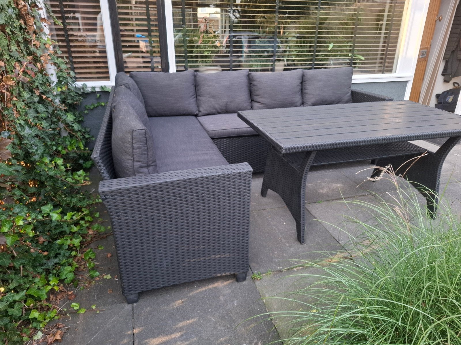 Prachtige Lounge Diningset 220x180 - Nieuwstaat!, Ophalen of Verzenden, Zo goed als nieuw, Loungeset, Wicker
