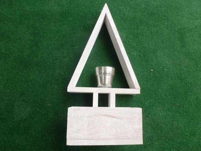 NIEUW 5 mooie houten kerstdecoratie KERSTBOOM wit 45 cm, Ophalen of Verzenden, Nieuw