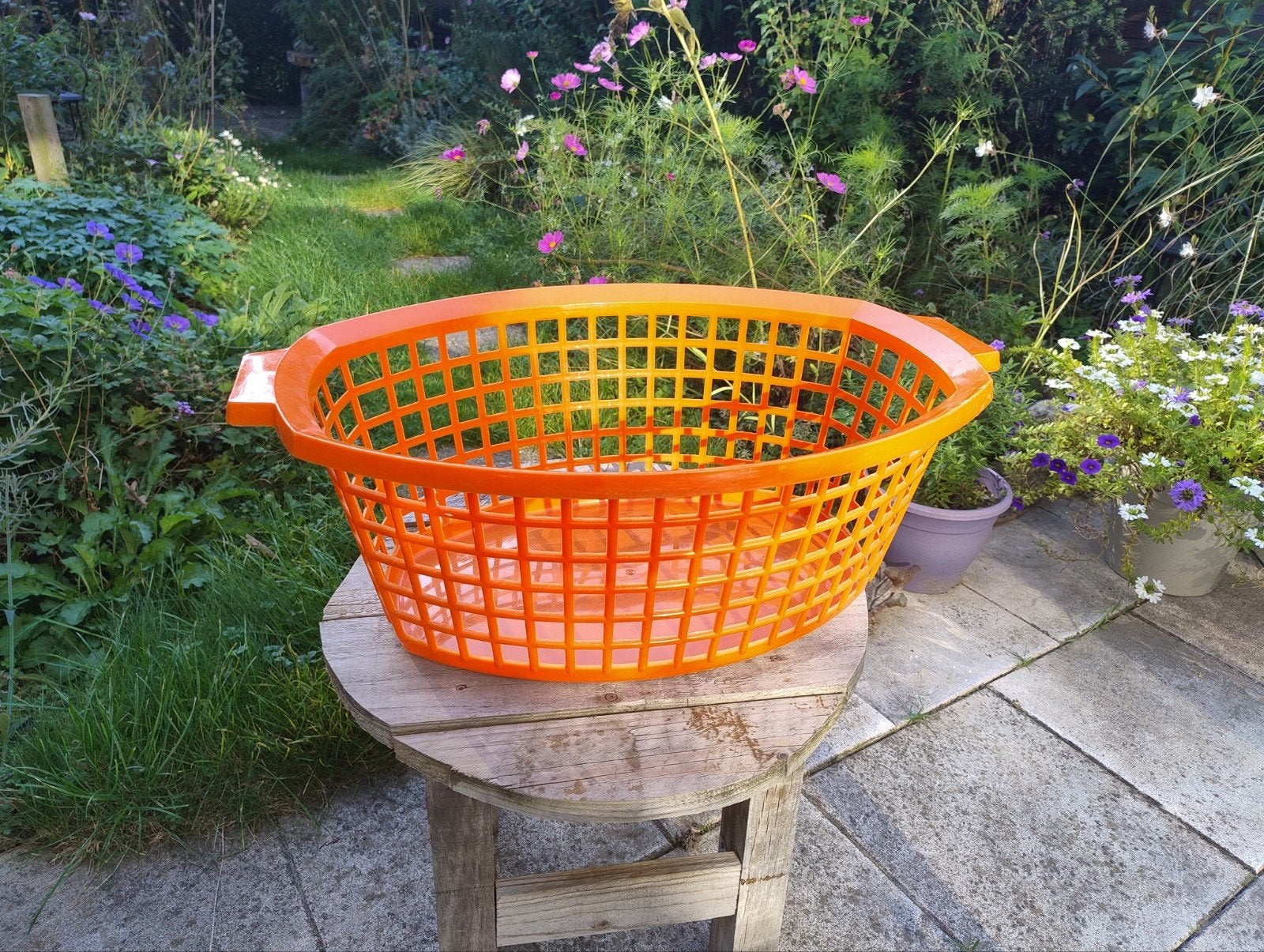 oranje vintage wasmand, Ophalen, Gebruikt, Ovaal, Kunststof