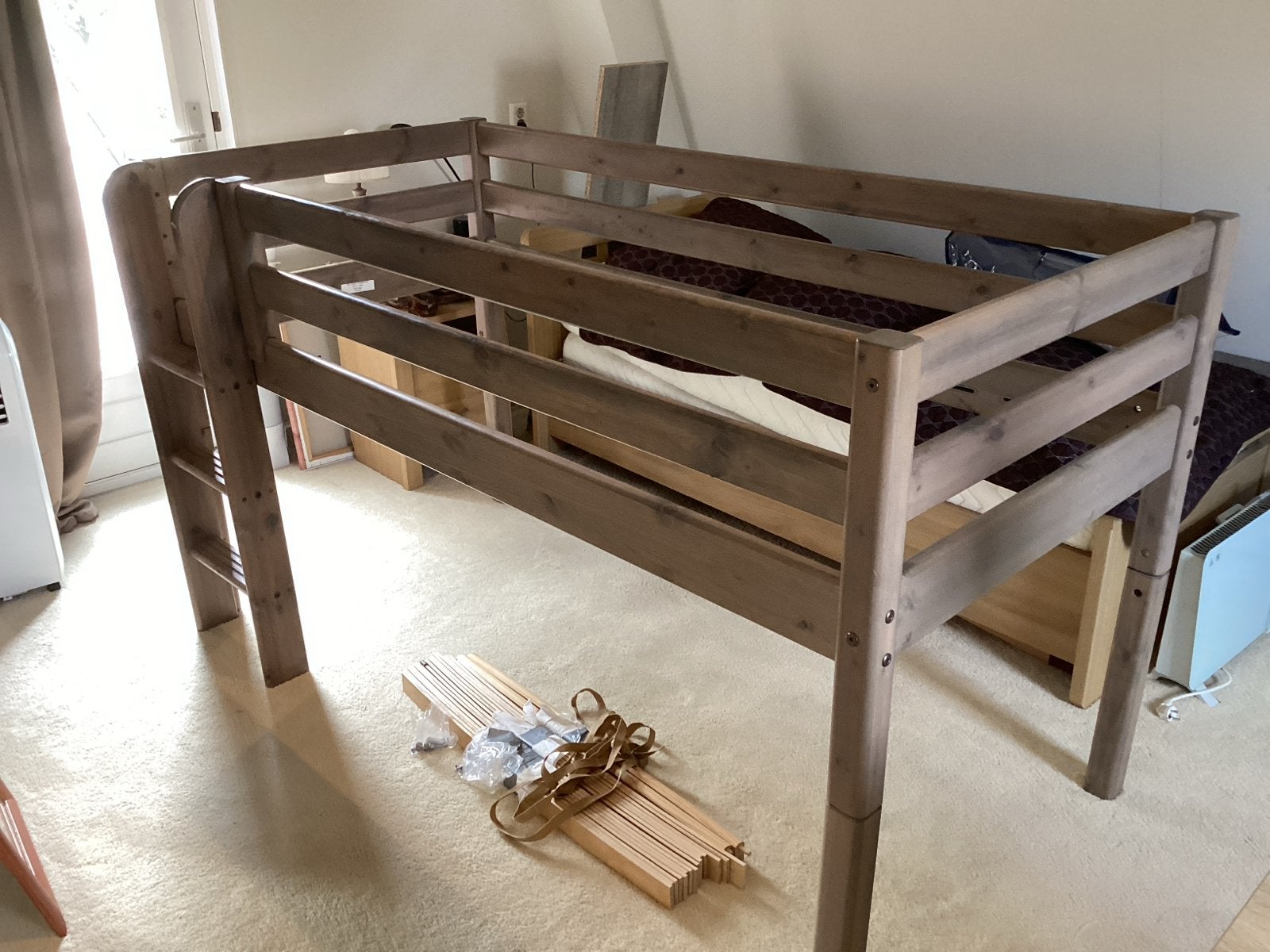 Flexa Classic halfhoogslaper, 90x200 cm, hout, Ophalen, Gebruikt, 90 cm, Eenpersoons