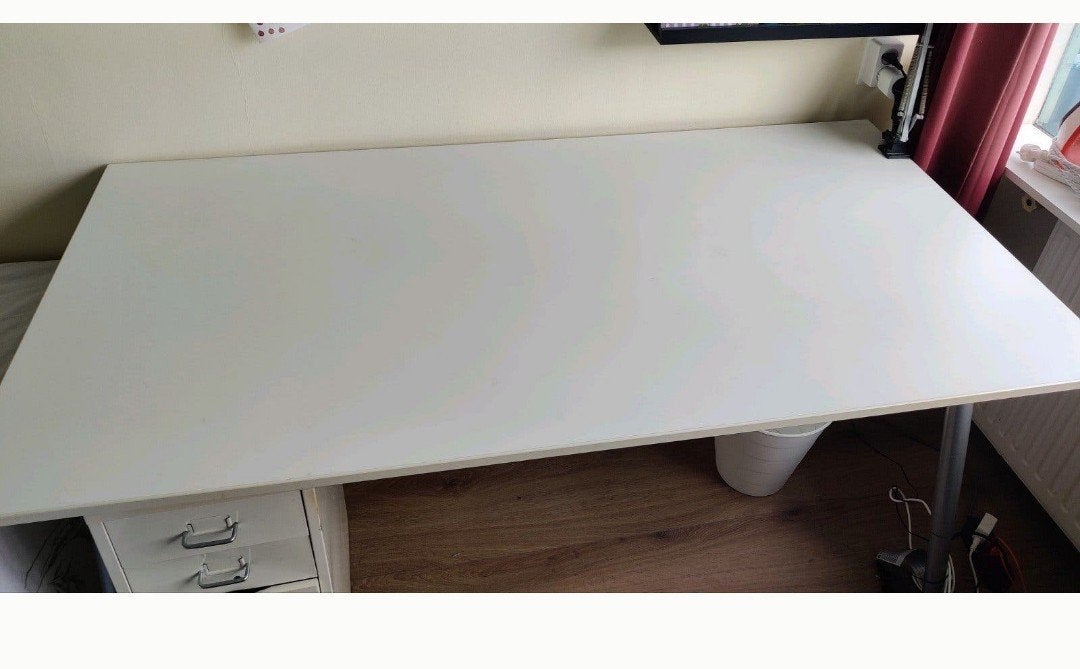 galant IKEA groot bureau met verstelbare poten, Huis en Inrichting, Bureaus, Ophalen, Gebruikt, Hout, In hoogte verstelbaar