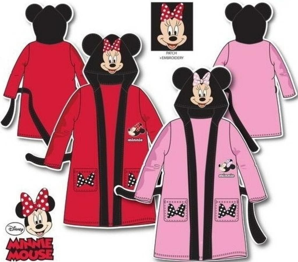 Minnie Mouse fleece Badjas met Capuchon - Maat 128 - Disney, Nacht- of Onderkleding, Meisje, Minnie Mouse, Nieuw