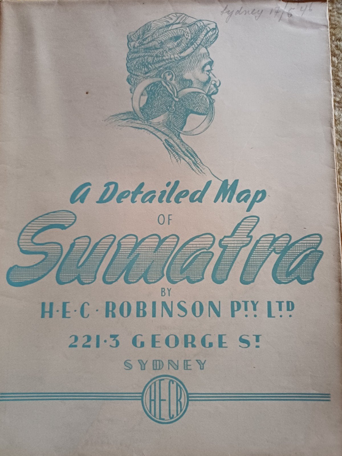 L17 Gedetailleerde kaart van Sumatra door H.E.C. Robinson, Boeken, Gelezen, H.E.C. Robinson Pty Ltd, Overige gebieden, Ophalen of Verzenden