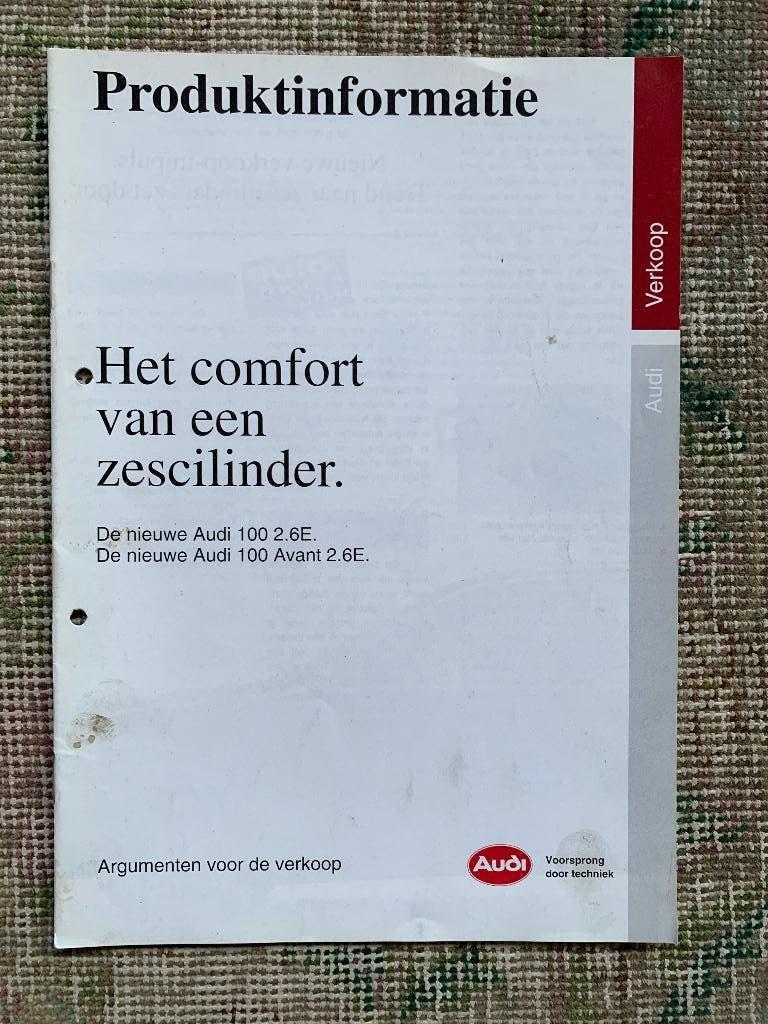 Nederlandse product informatie brochure Audi 100 2.6 1992, Boeken, Auto's | Folders en Tijdschriften, Ophalen of Verzenden, Zo goed als nieuw