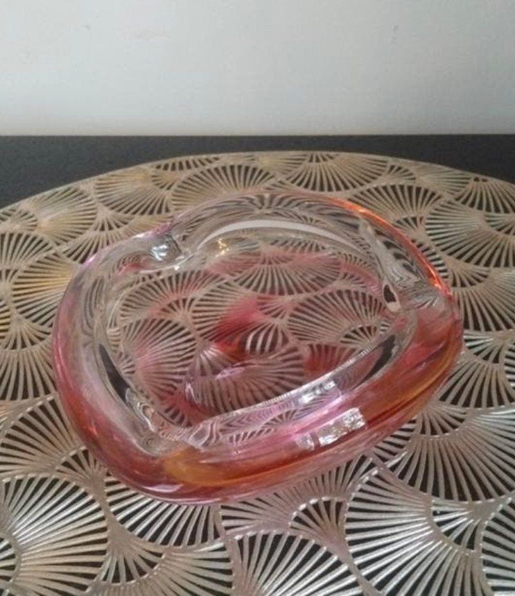Murano glazen asbak roze / transparant prijs €25, Antiek en Kunst, Ophalen of Verzenden