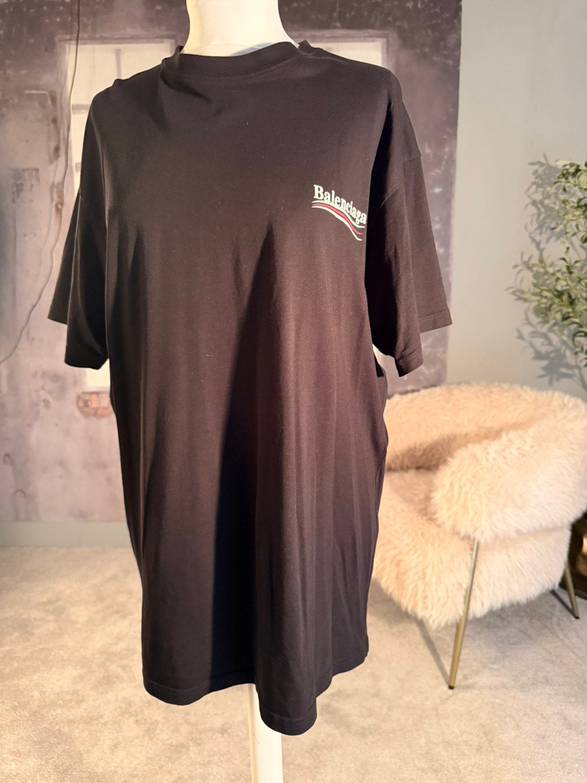 Balenciaga Political Campaign T-shirt XS Oversized Origineel, Ophalen of Verzenden, Zo goed als nieuw, Zwart, Lingerie of Zwemkleding