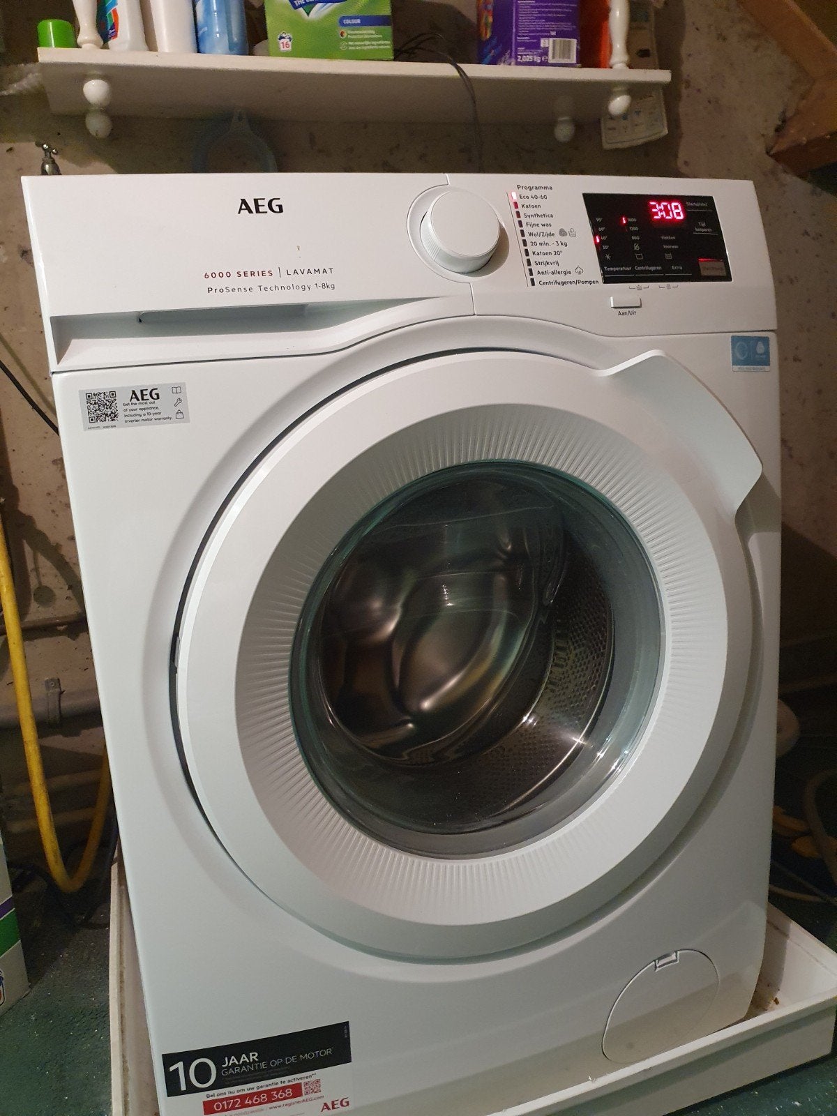 AEG 6000 Series Lavamat 8kg ProSense Wasmachine, Witgoed en Apparatuur, Ophalen, 1200 tot 1600 toeren, 8 tot 10 kg, Zo goed als nieuw