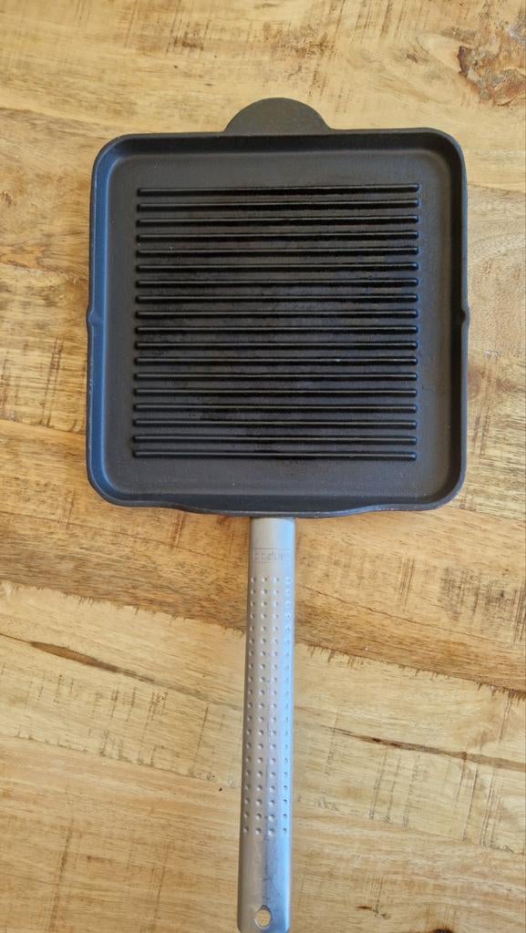 Gietijzeren grillpan - Bodum, Ophalen of Verzenden, Gebruikt, Gietijzer, Koekenpan of Braadpan