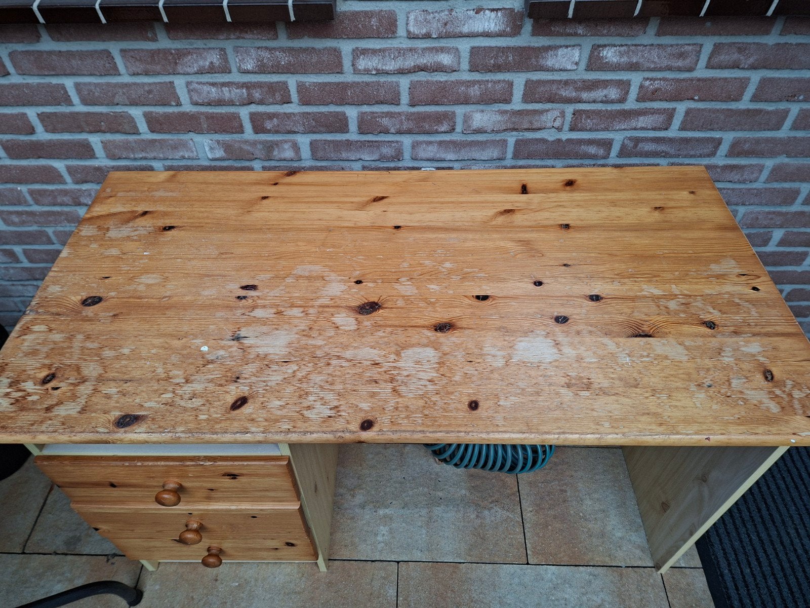 Grenen bureau met lades - L120 x D60 x H72, Huis en Inrichting, Ophalen, Met lades, Gebruikt, 120 cm