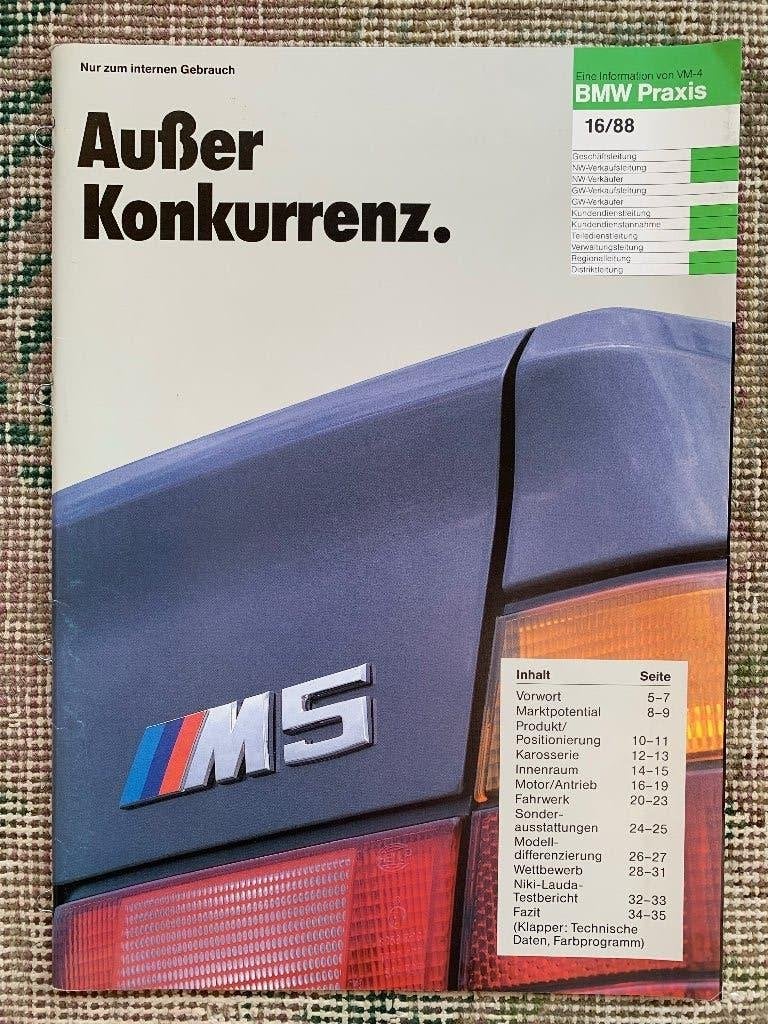 Zeer zeldzaam: Argumente BMW Praxis M5 E34 1988, Nieuw, Ophalen of Verzenden, BMW, BMW