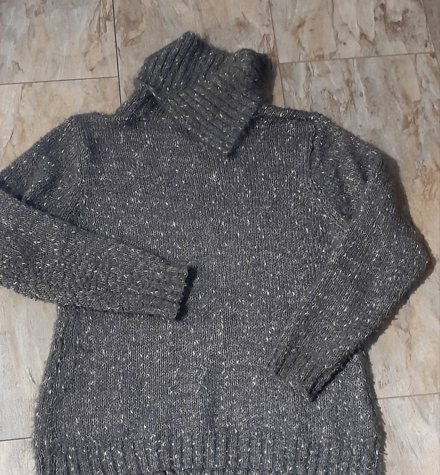Grijze coltrui met spikkels, Maat 38/40 (M), Ophalen of Verzenden, Grijs, Onbekend