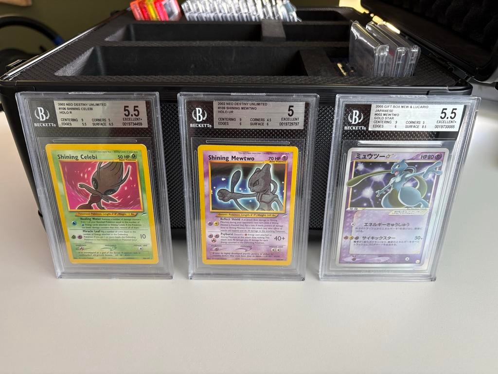 Pokemon BGS Slabs: Shining Celebi, Shining Mewtwo, Mewtwo, Hobby en Vrije tijd, Verzamelkaartspellen | Pokémon, Ophalen of Verzenden