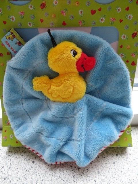 Knuffeldoek eend of eendje Ente Nelli merk Die Spiegelburg, Nieuw, Ophalen of Verzenden, Wasbaar, Meerkleurig