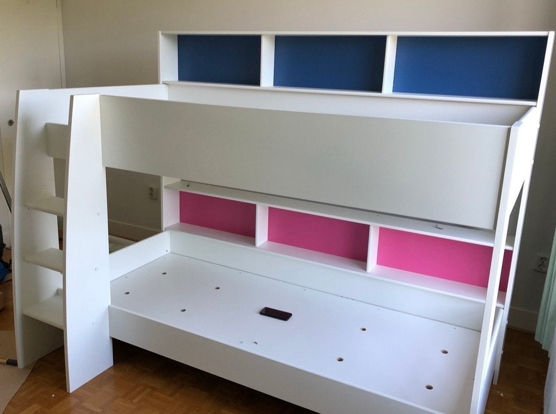 Parisot Stapelbed Leo 90x200 Wit met opbergruimte, Ophalen, Gebruikt, 90 cm, 160 tot 180 cm