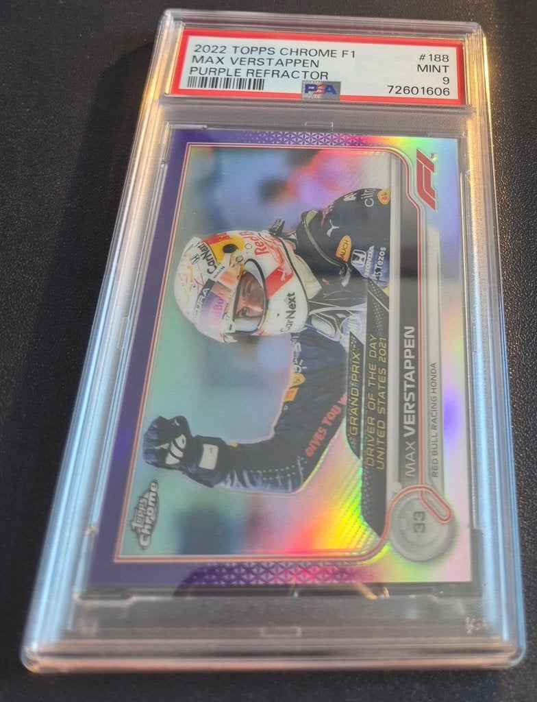 Max Verstappen Purple Refractor #188 /399 PSA 9