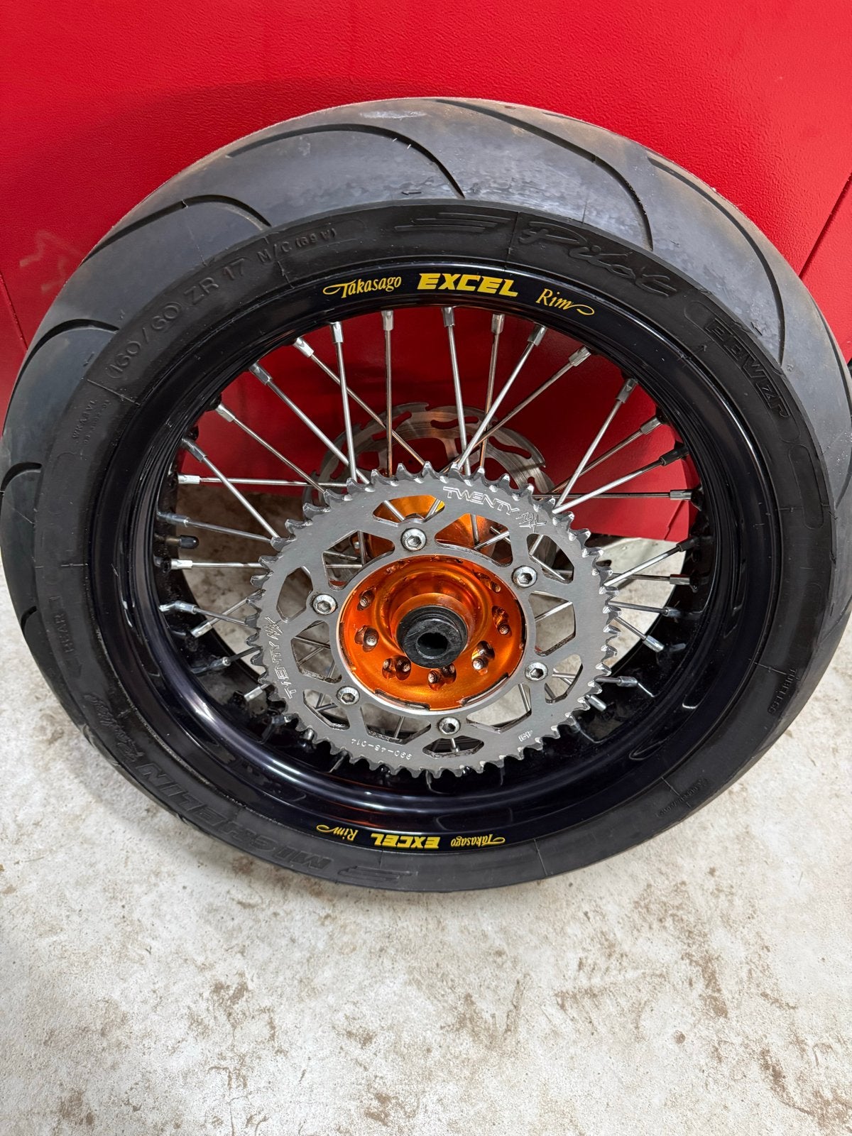 Supermoto wielen set Haan Wheels Excel KTM Husqvarna, Motoren, Ophalen, Gebruikt