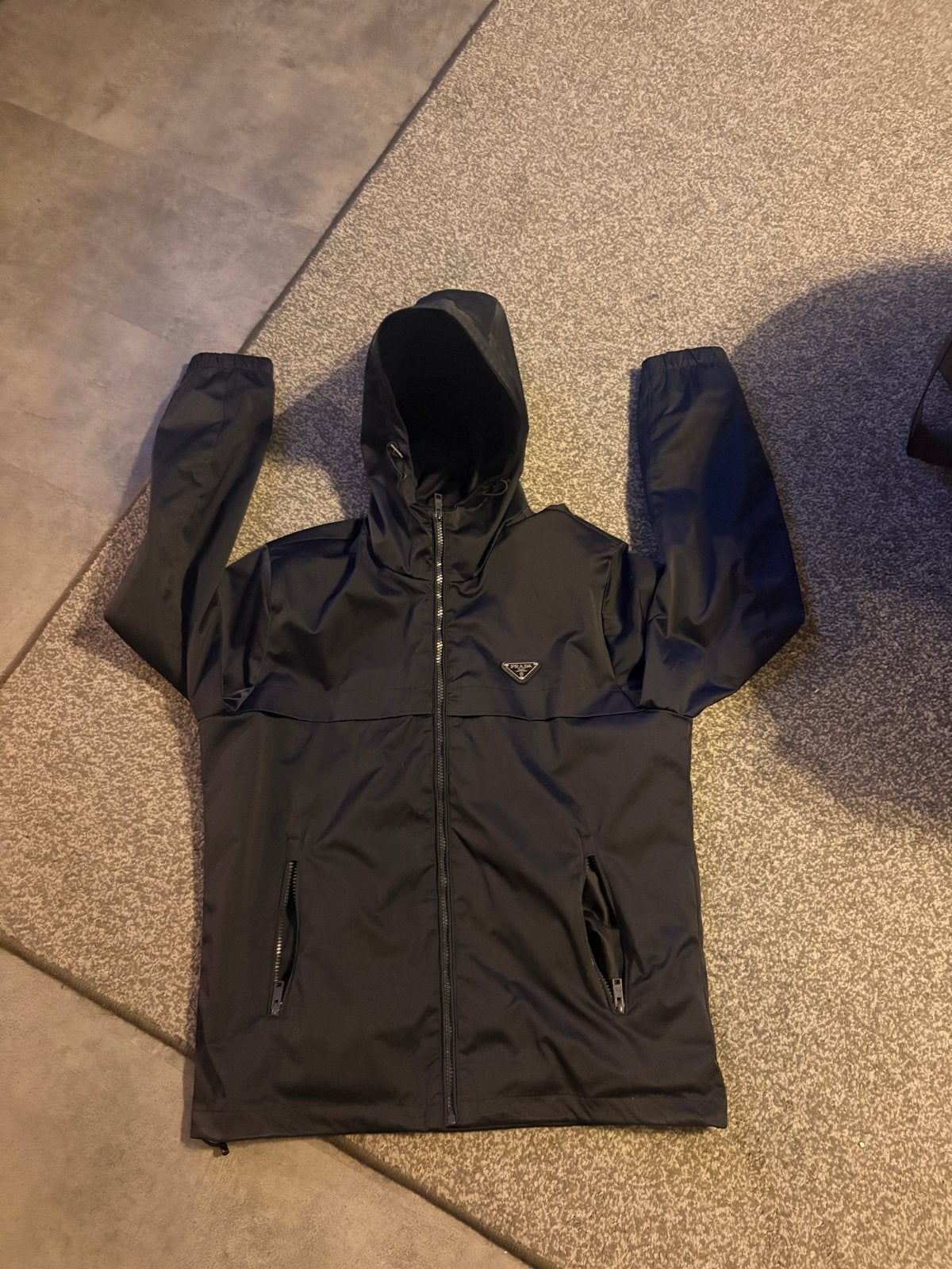 Prada zomer jas, Kleding | Heren, Jassen | Zomer, Ophalen of Verzenden, Gedragen, Maat 46 (S) of kleiner, Zwart