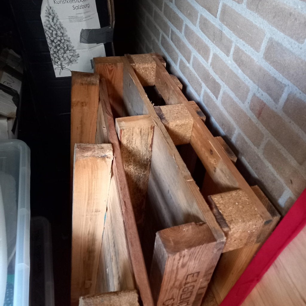 3 droge pallets, Ophalen, Gebruikt, 50 mm of meer, Pallet