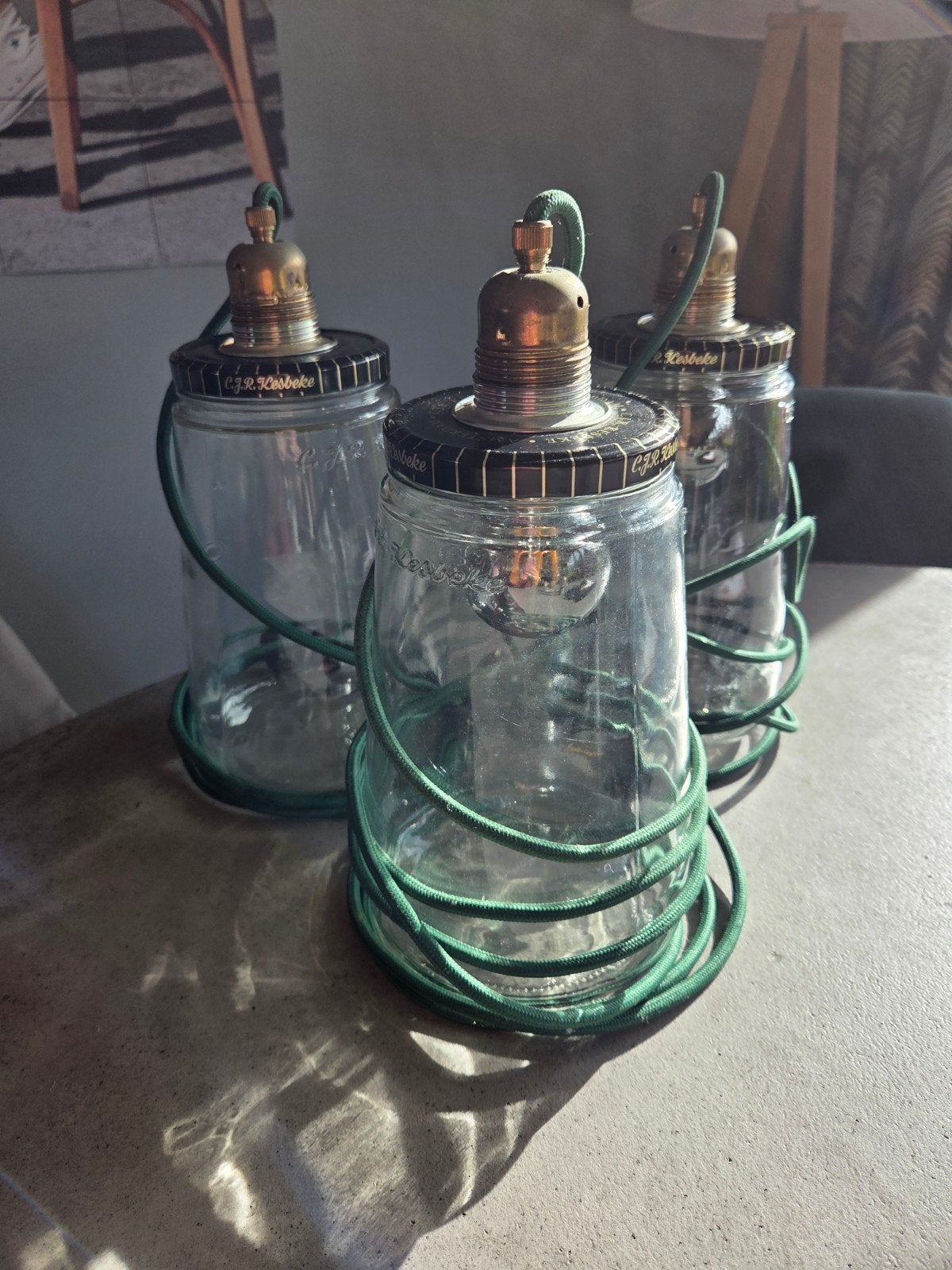 Unieke Kesbeke Potlampen - Set van 3, Ophalen, Overige merken, Gebruikt, Industrieel