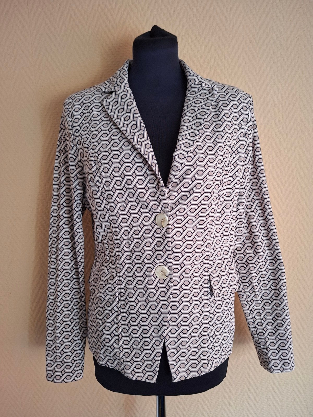 Super Gave Blazer van Helena Hart! Maat L, Beige, Maat 42/44 (L), Zo goed als nieuw, Jasje
