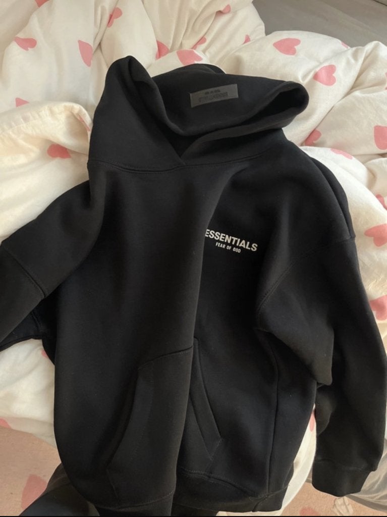 Essentials zwarte hoodie KIDS, Zwart, Ophalen of Verzenden, Zo goed als nieuw, Maat 34 (XS) of kleiner