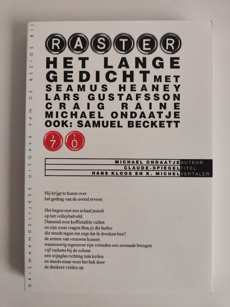 Raster 70 : Het lange gedicht, Boeken, Literatuur, Zo goed als nieuw, Nederland, Ophalen of Verzenden
