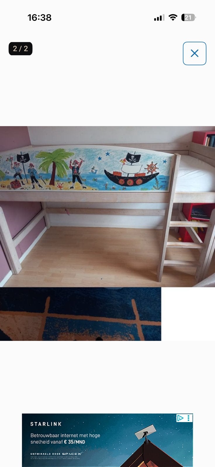 Half hoogslaper 90x200, Ophalen, Gebruikt, Halfhoogslaper