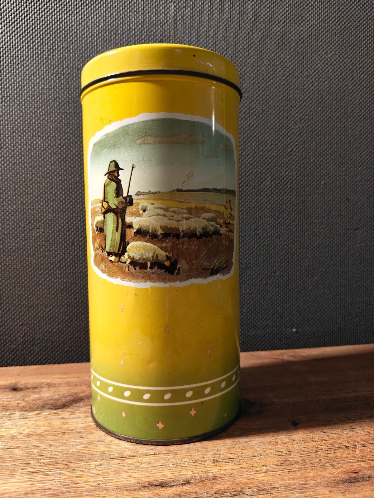 Vintage Bosscher Beschuitbus Zuidwolde - Geel/Groen, Verzamelen, Ophalen of Verzenden, Gebruikt, Beschuit, Overige merken