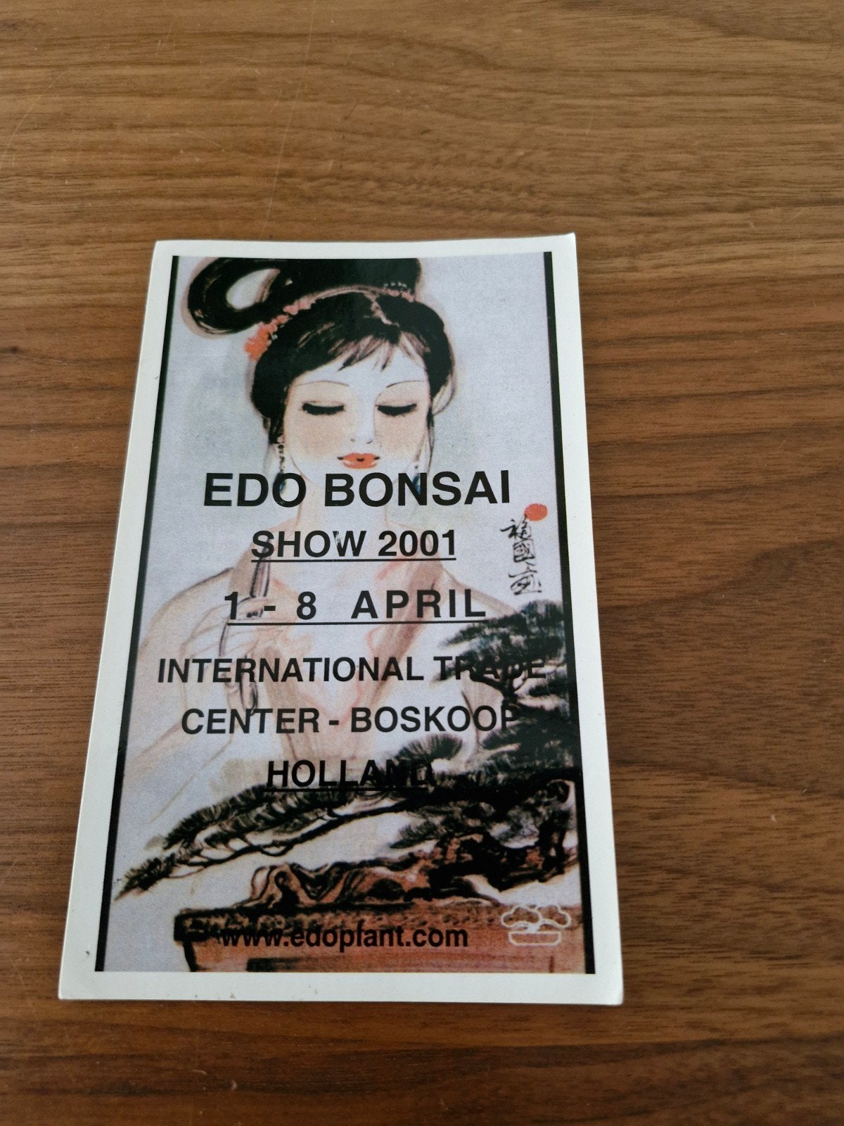 G 191 Edo Bonsai Show 2001 Sticker - Boskoop Holland, Ophalen of Verzenden, Gebruikt, Overige typen