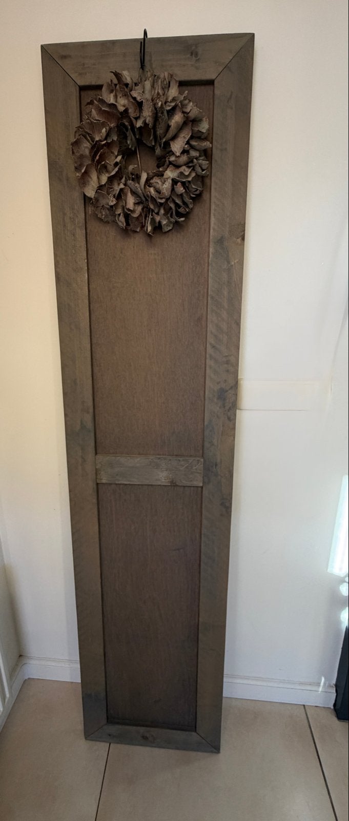 Decoratief houten paneel met krans, Ophalen, Hout, Bruin, Landelijk