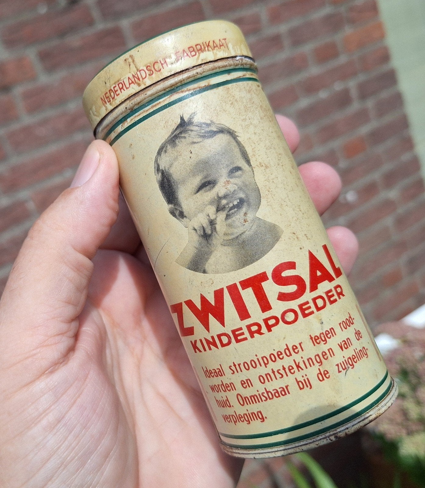12x5 CM groot formaat ZWITSAL KINDERPOEDER, circa 1930, Verzenden, Gebruikt, Overige