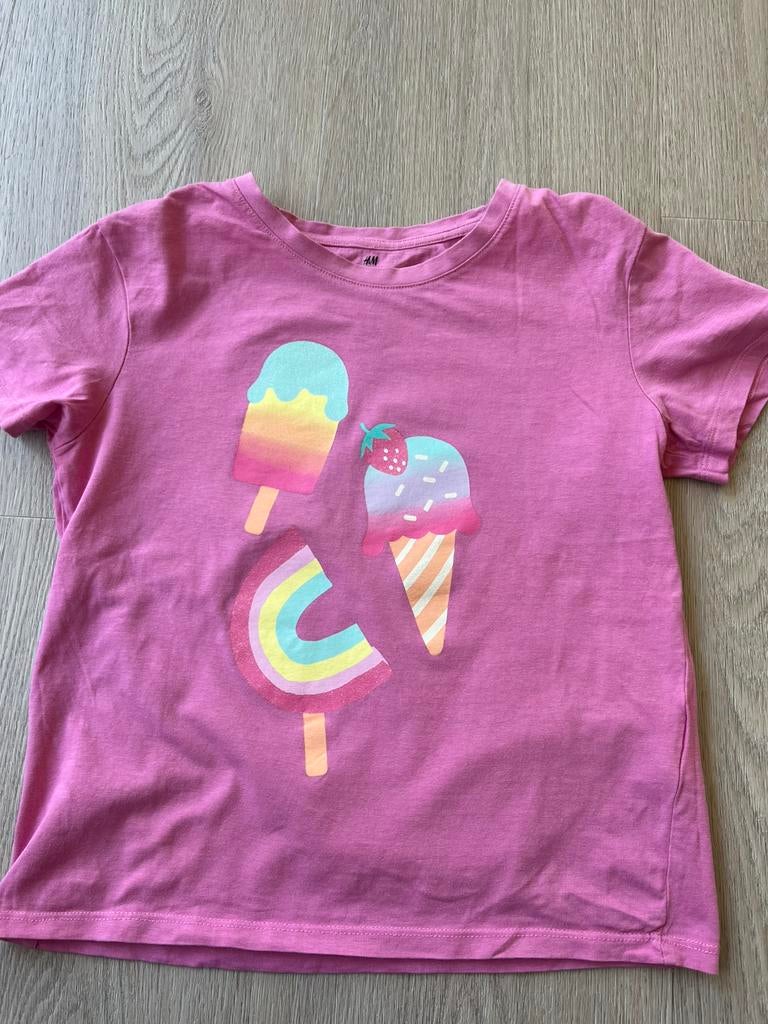 Roze shirt met ijsjes maat 134-140, Ophalen of Verzenden, Zo goed als nieuw, Meisje, Shirt of Longsleeve
