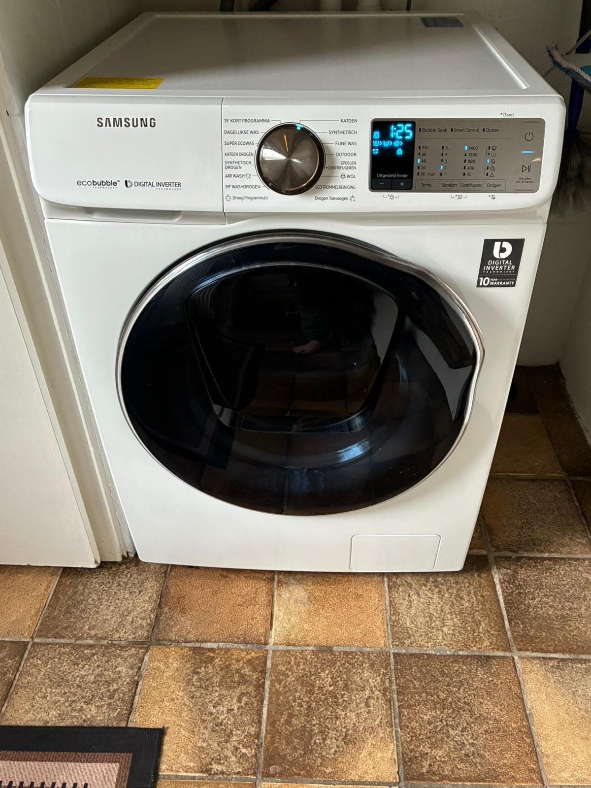 Samsung Wasmachine wit, Witgoed en Apparatuur, Ophalen, 1200 tot 1600 toeren, 8 tot 10 kg, Energieklasse A of zuiniger