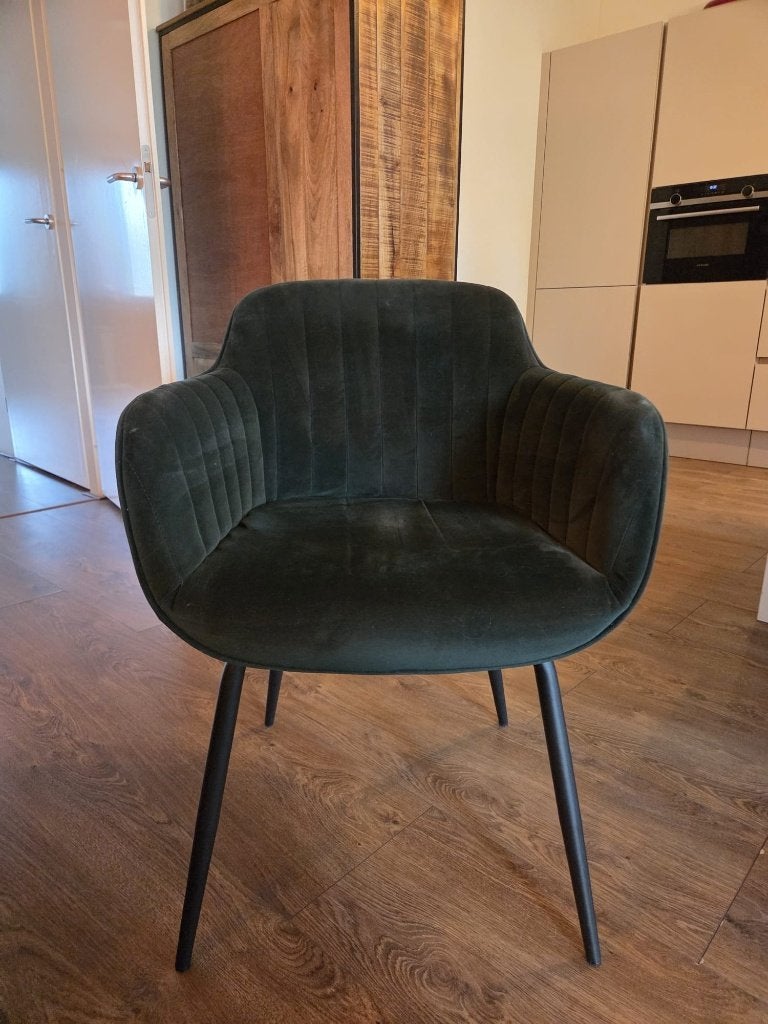 Eetkamerstoelen 6stuks (groen), Ophalen, Overige kleuren, Zo goed als nieuw, Stof