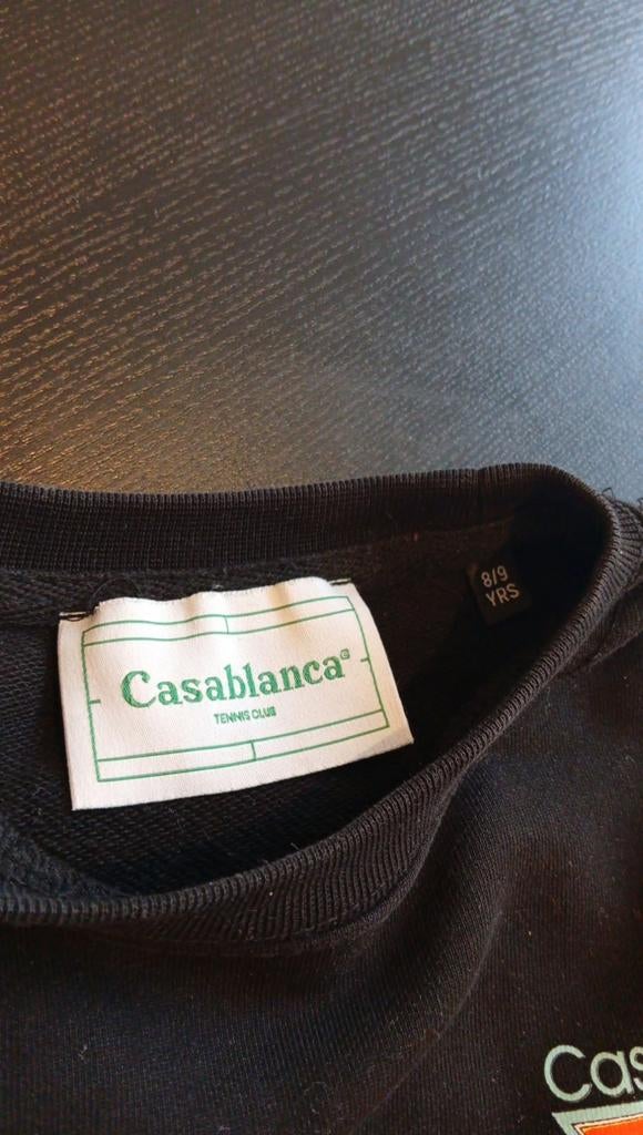 Casablanca Tennis Club sweater - Zwart - Maat 8/9 jaar, Ophalen, Jongen of Meisje, Trui of Vest, Zo goed als nieuw