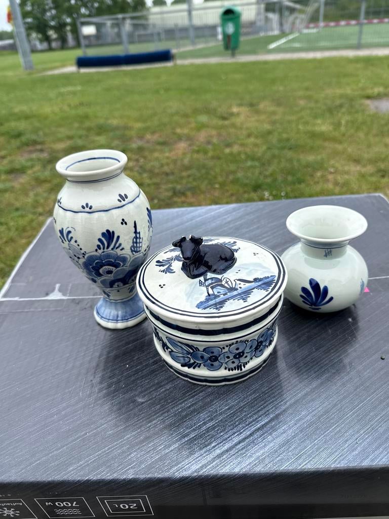 Delfts Blauw Handwerk Set: Vaasjes en Potjes, Antiek en Kunst, Antiek | Vazen, Ophalen