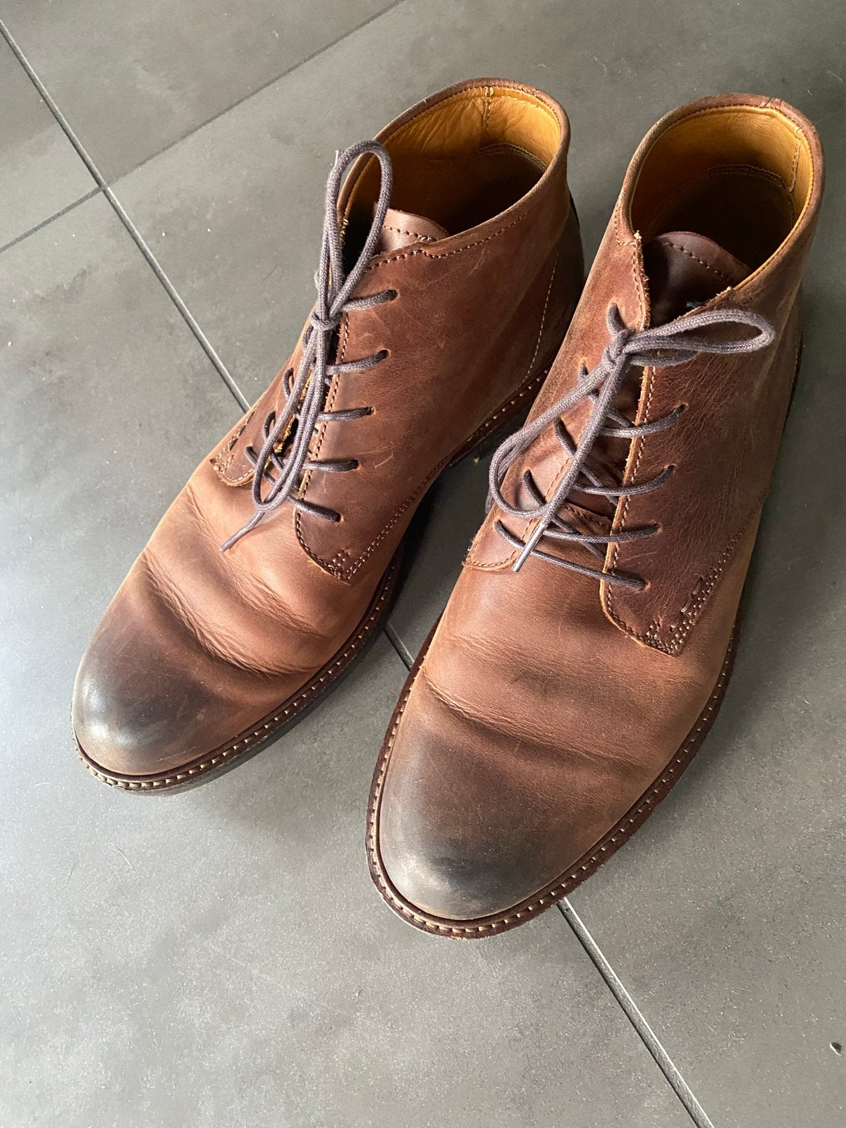 Ecco bruine leren boots maat 43, Ophalen of Verzenden, Gedragen, Bruin, Boots